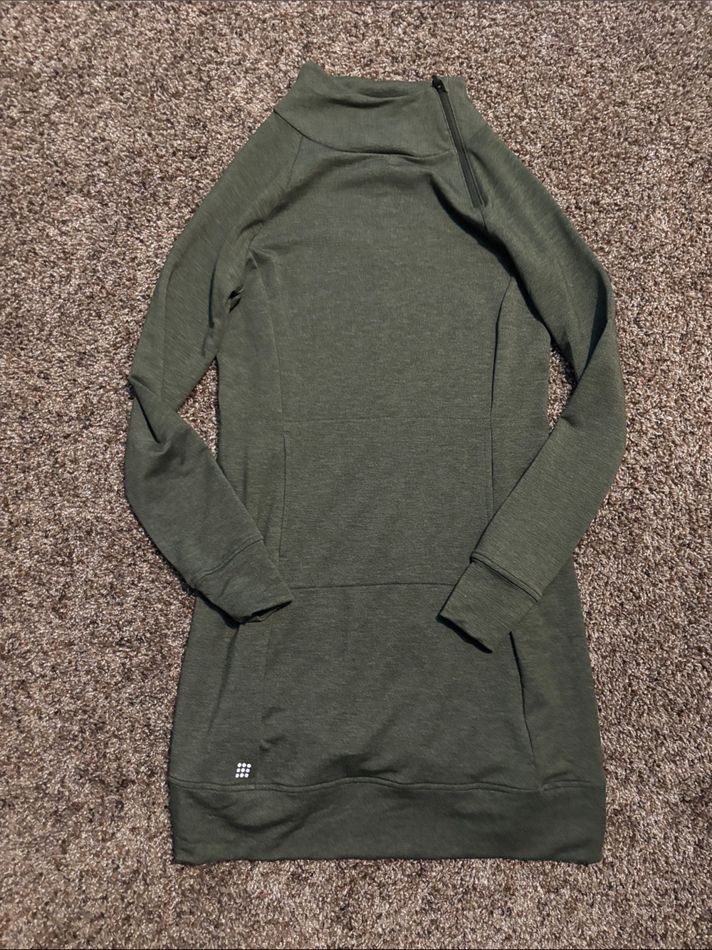 Women's Title Nine Olive Green Long Sleeve Sweater Dress